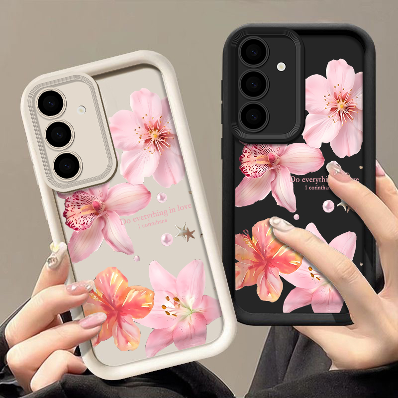 Phone Cases Galaxy A17 - Różowe Kwiaty Etui na Telefon Samsung