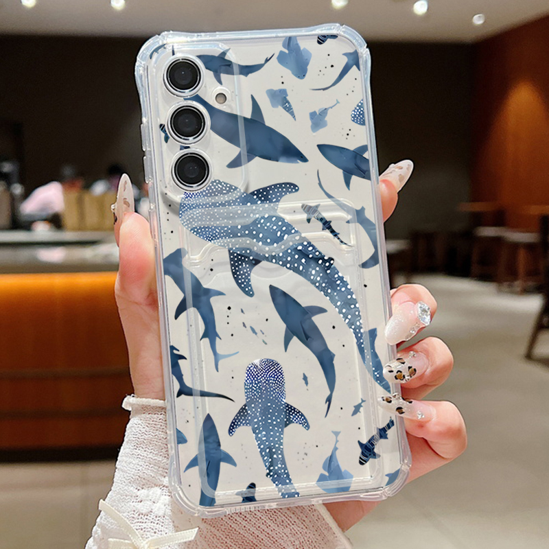 Phone Cases With Wallet - Etui na telefon Ocean Shark Whale