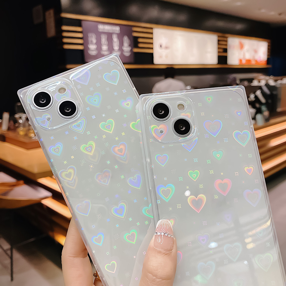 Glitter Shockproof Case - Etui na telefon z wzorem serca