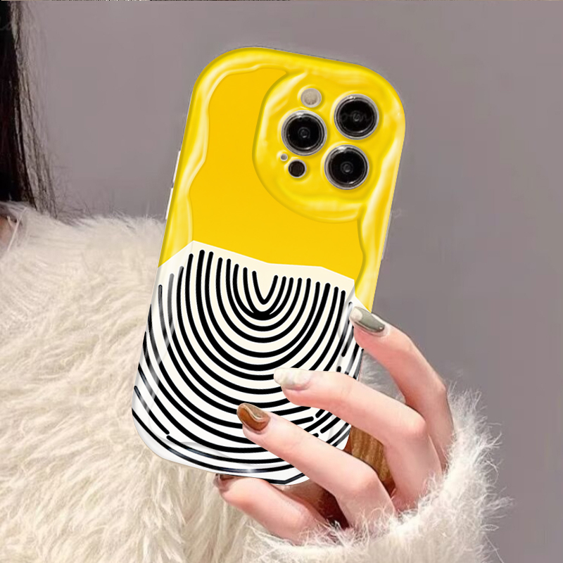 Czarny wzór łuku na żółtym tle – Phone Cases Arc recenzja i cena